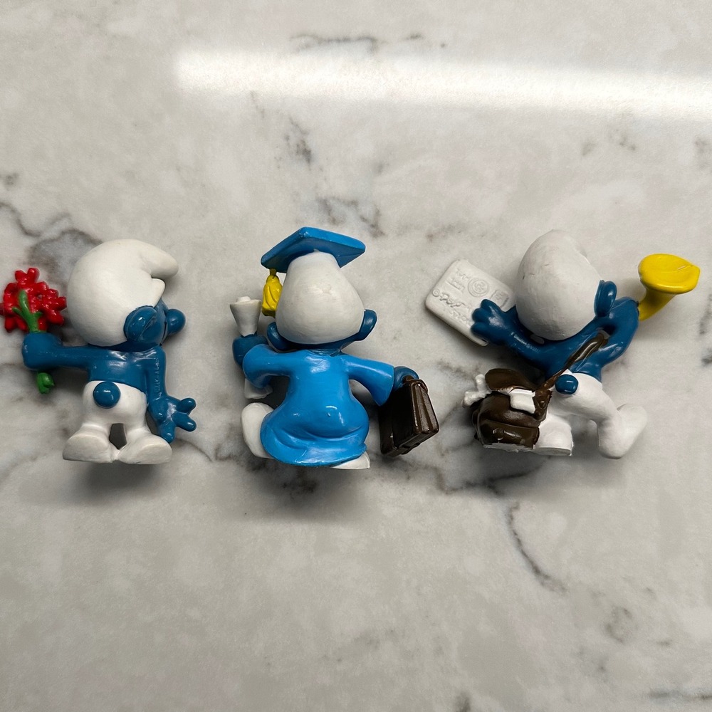 Set of 7 Vintage 70s-80s Smurf Figurines Peyo Schleich Holidays/Special Events - Picture 4 of 15